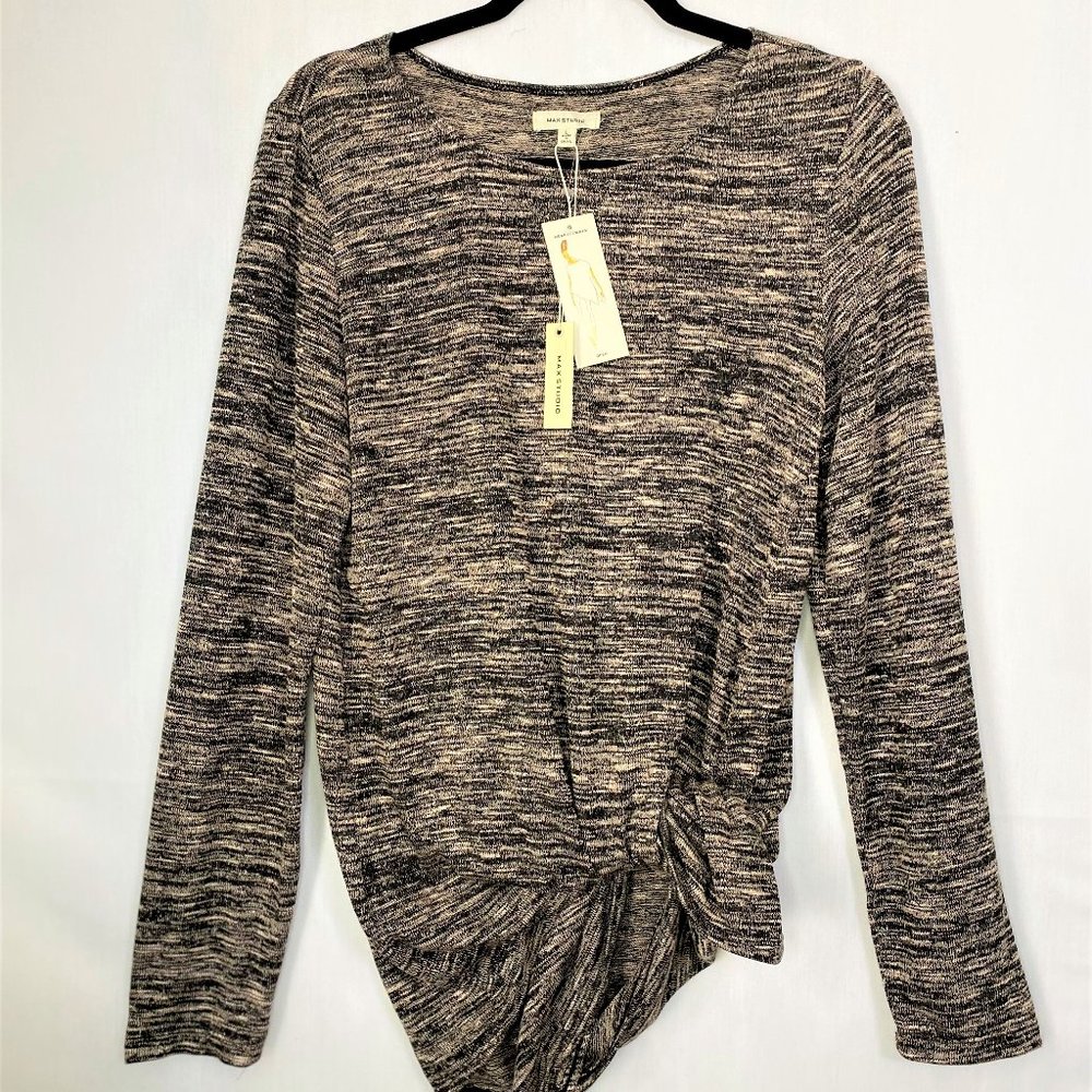 NEW MAX STUDIO BROWNISH LONG SLEEVE SWEATER SIZE L